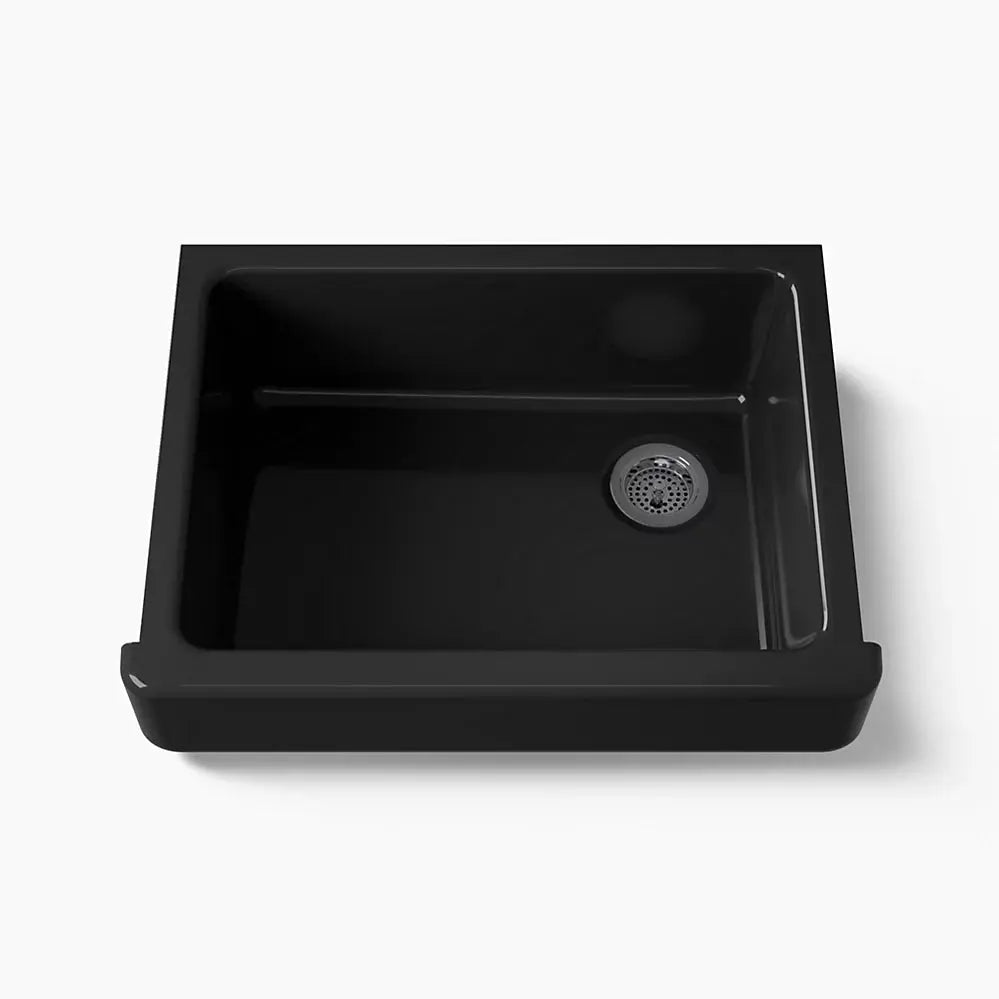 Kohler Whitehaven 29-1/2" undermount single-bowl farmhouse kitchen sink black - Plumbing Market