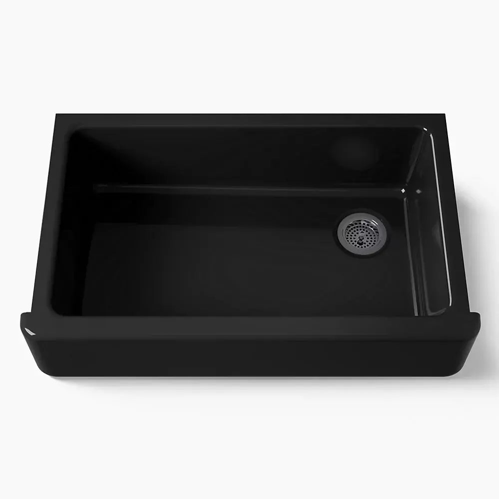 Kohler Whitehaven 35-3/4" undermount single-bowl farmhouse kitchen sink black - Plumbing Market