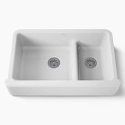 Kohler Whitehaven Smart Divide 35-3/4" undermount double-bowl farmhouse kitchen sink K-6427-0 - Plumbing Market