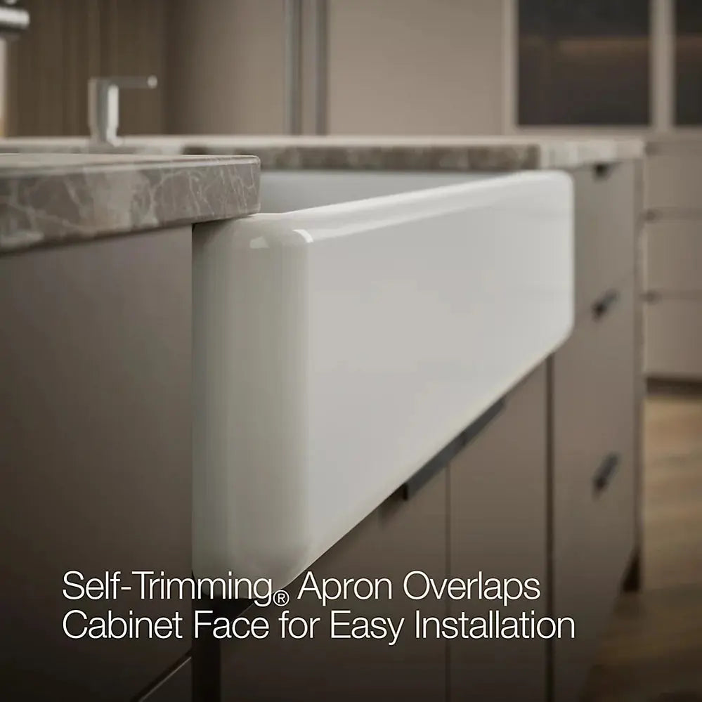 Kohler Whitehaven Smart Divide 35-3/4" undermount double-bowl farmhouse kitchen sink K-6427-0 - Plumbing Market