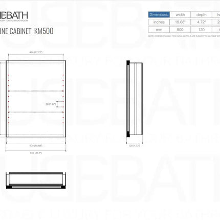 Kube Bath 20 Inch Wide Mirrored Bathroom Medicine Cabinet - Plumbing Market