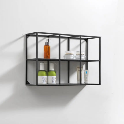 Kube Bath 24 Inch Wide Wall Mount Metal Shelf Unit Black - Plumbing Market