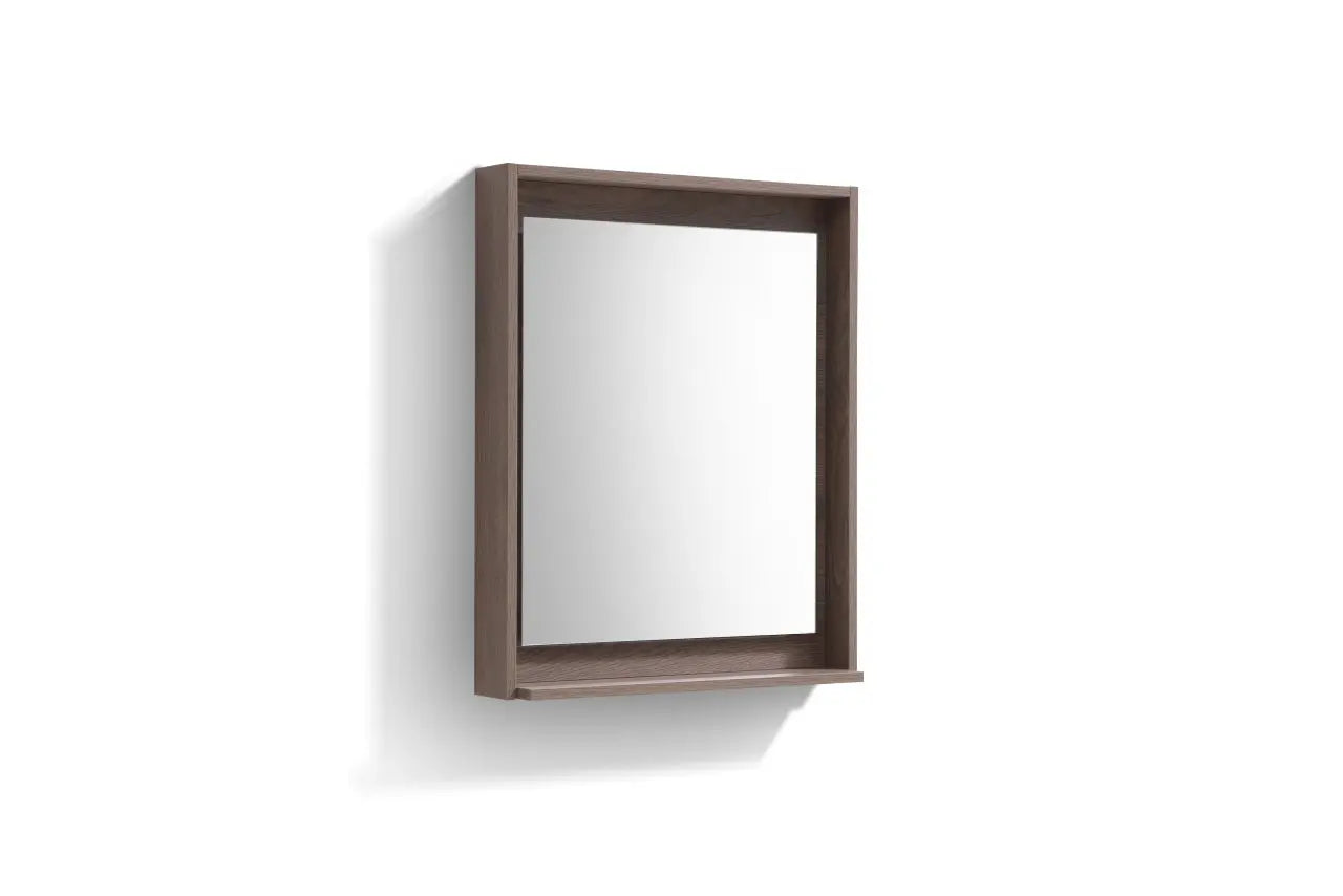 Kube Bath 24" Wide Framed Mirror With Shelf – Butternut - Plumbing Market