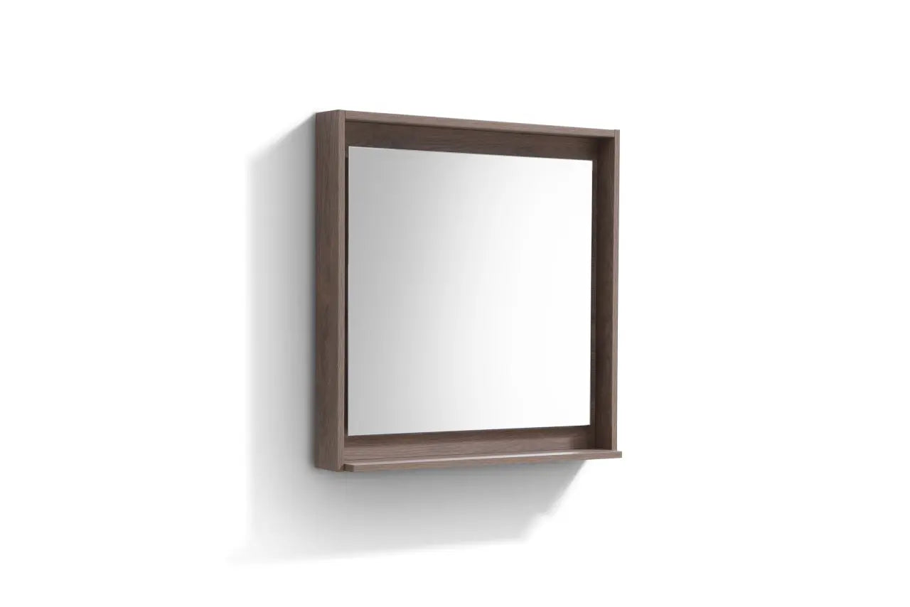 Kube Bath 30" Wide Framed Mirror With Shelf – Butternut - Plumbing Market