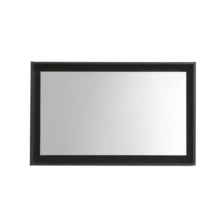 Kube Bath 36″ Wide Framed Mirror W/ Shelf – Black - Plumbing Market