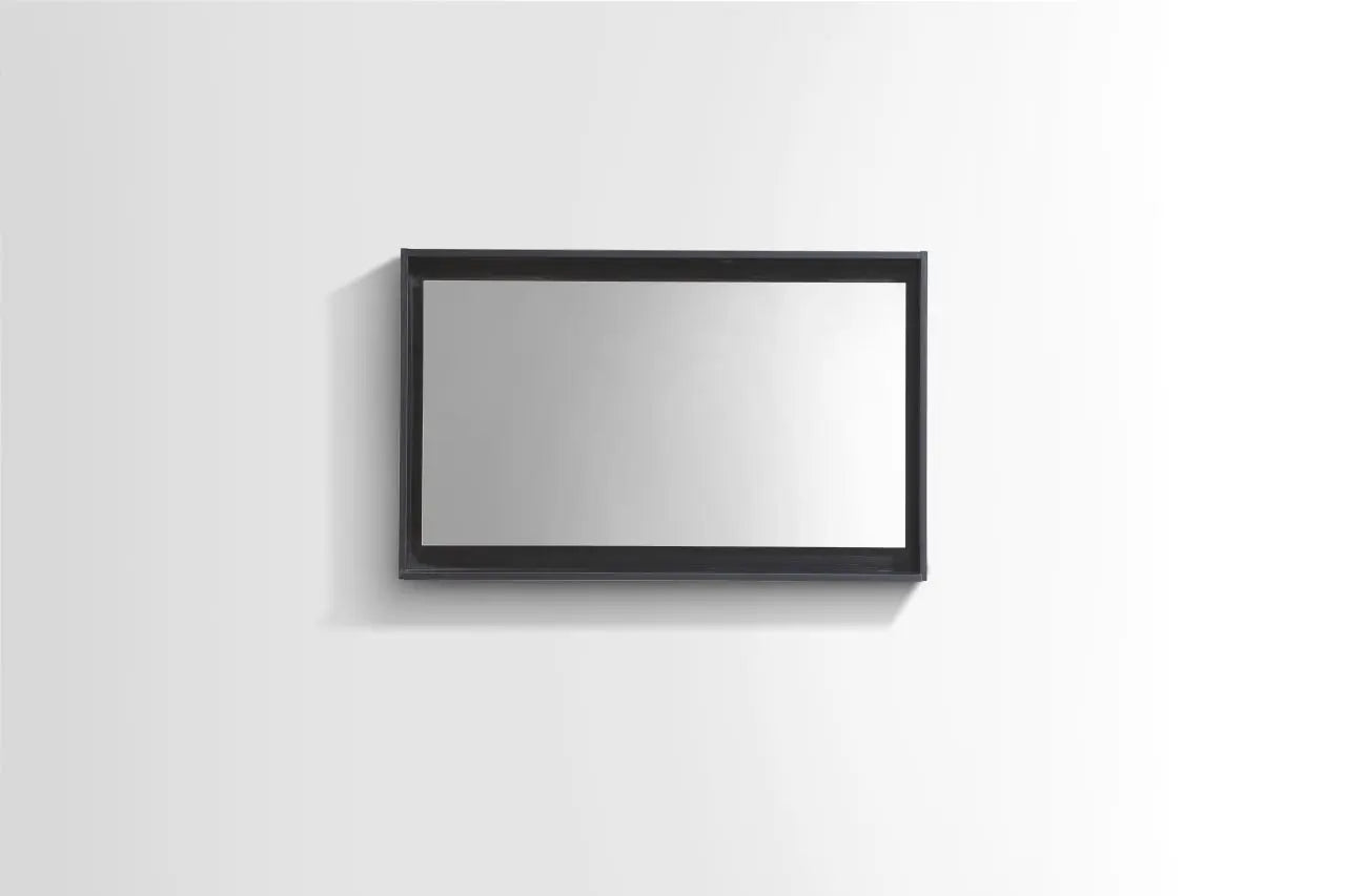 Kube Bath 40" Wide Framed Mirror With Shelf – Black - Plumbing Market