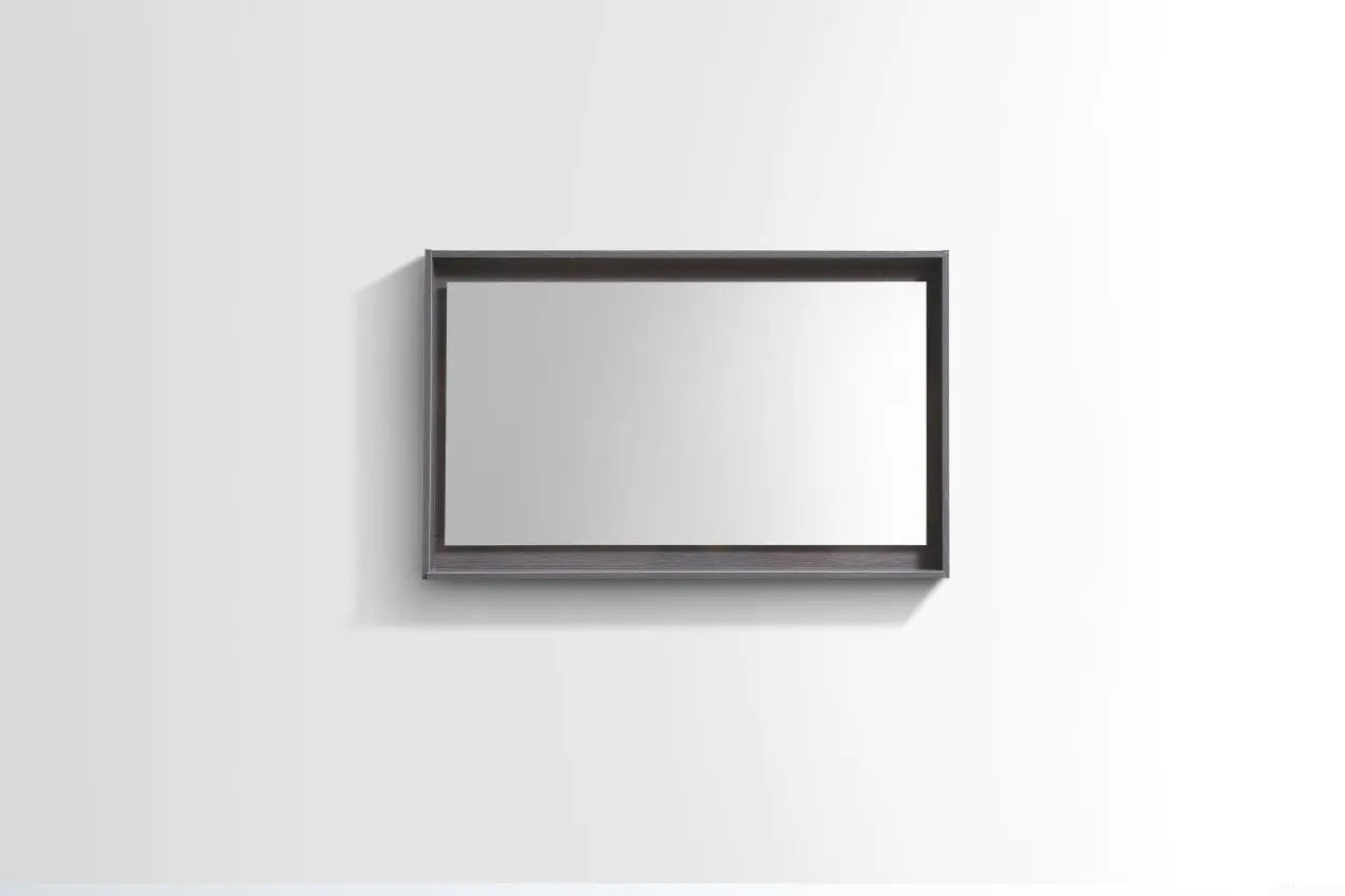 Kube Bath 40" Wide Framed Mirror With Shelf – Gray Oak - Plumbing Market