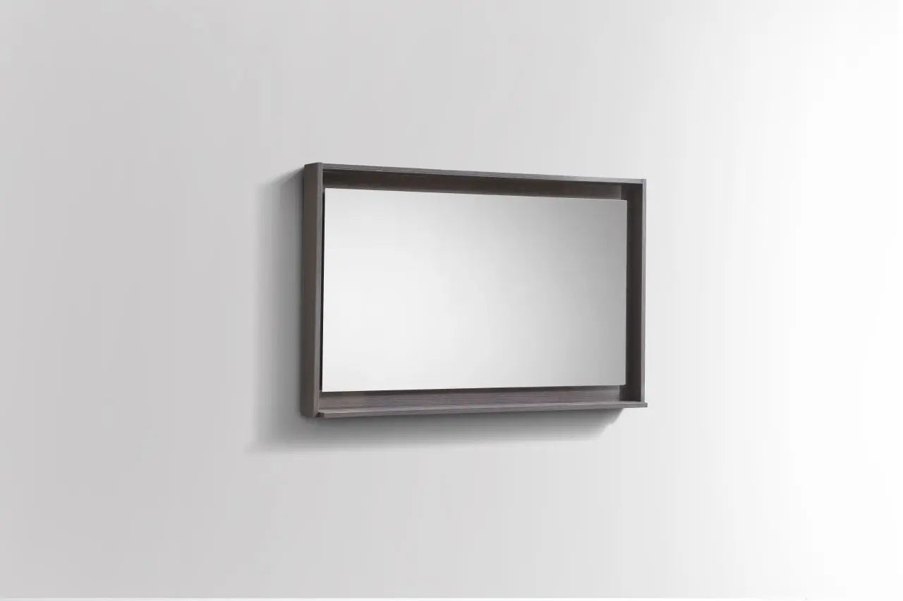 Kube Bath 40" Wide Framed Mirror With Shelf – Gray Oak - Plumbing Market