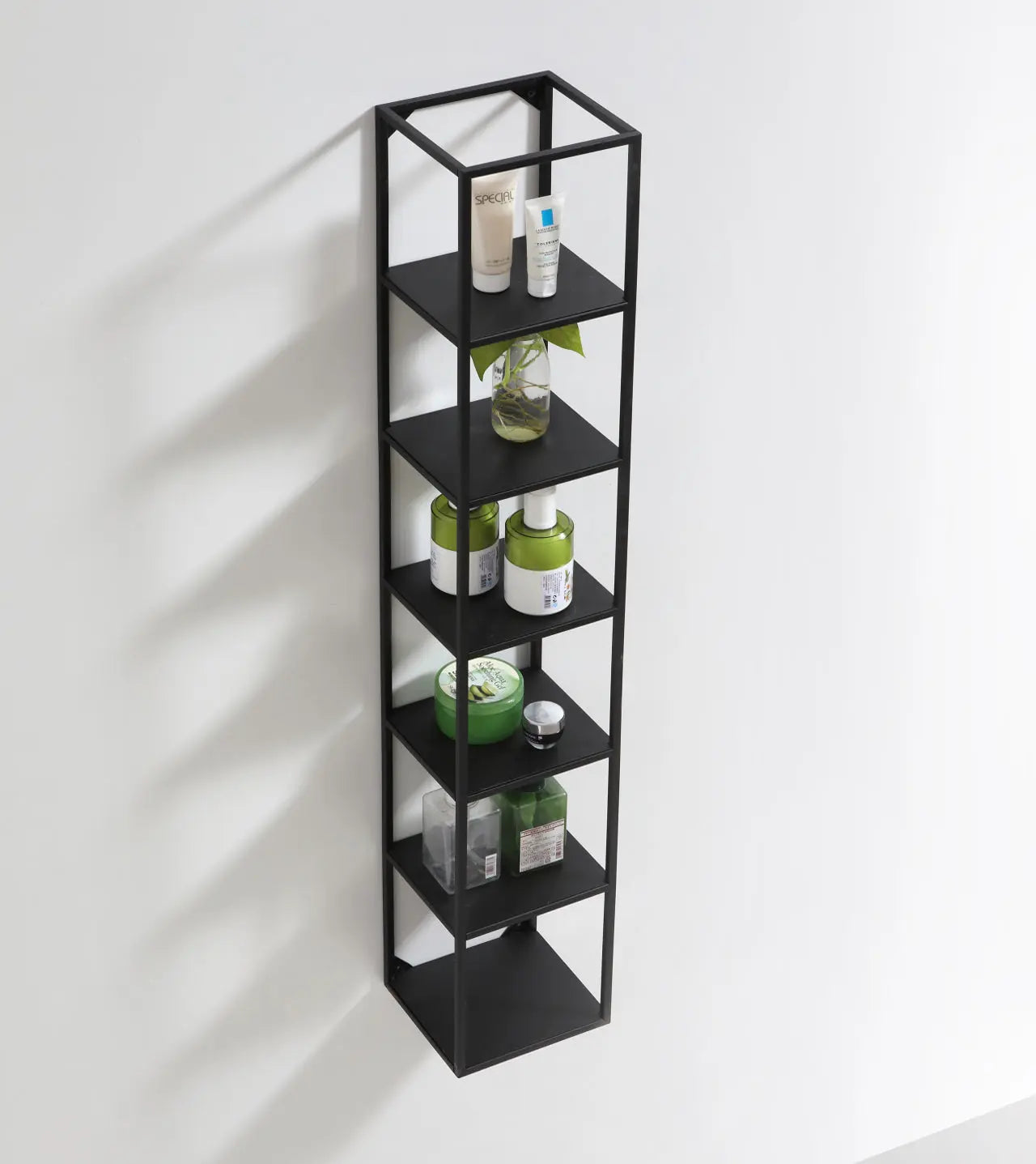 Kube Bath 47 Inch High Wall Mount Metal Shelf Unit Black - Plumbing Market