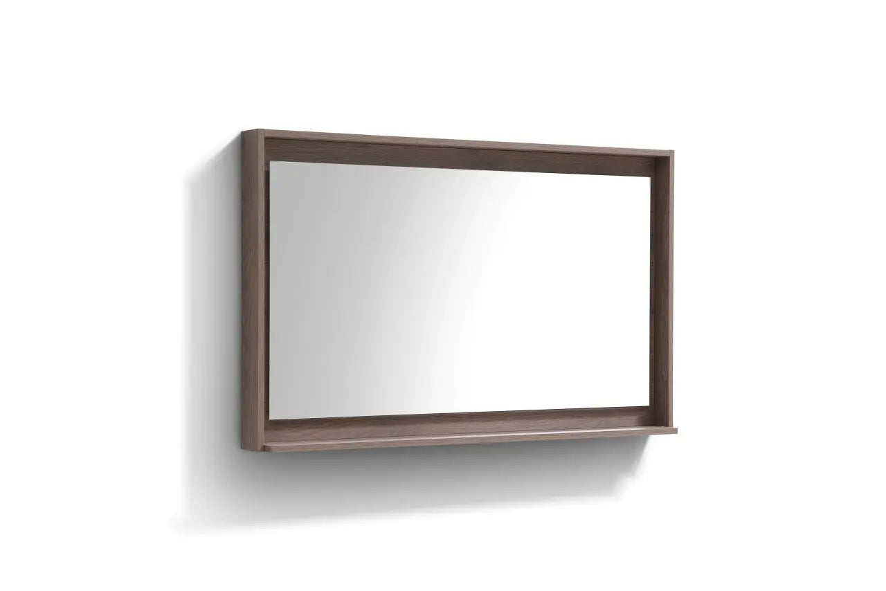 Kube Bath 48" Wide Framed Mirror With Shelf – Butternut - Plumbing Market