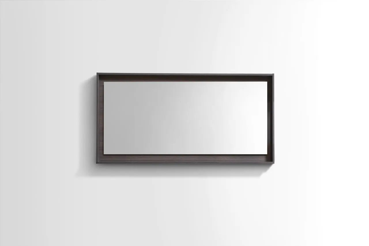 Kube Bath 48" Wide Framed Mirror With Shelf – Gray Oak - Plumbing Market