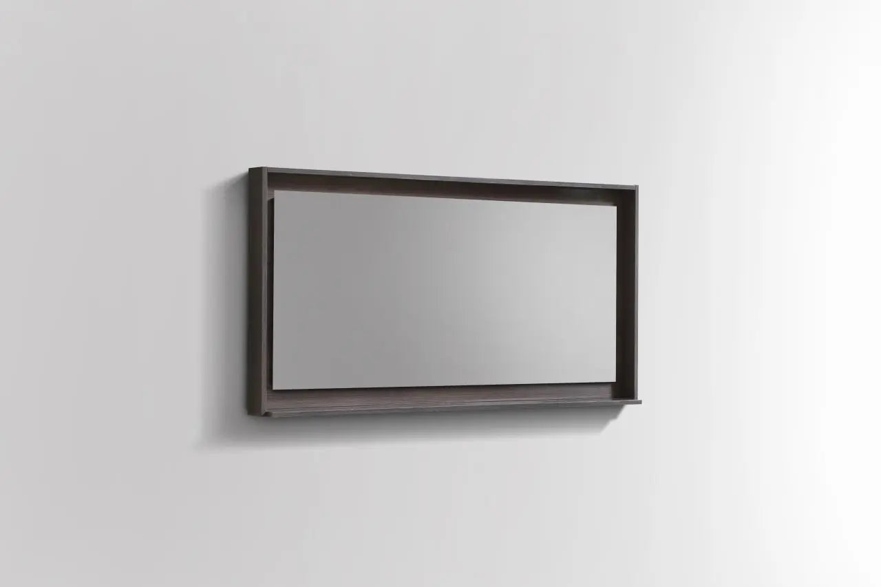 Kube Bath 48" Wide Framed Mirror With Shelf – Gray Oak - Plumbing Market