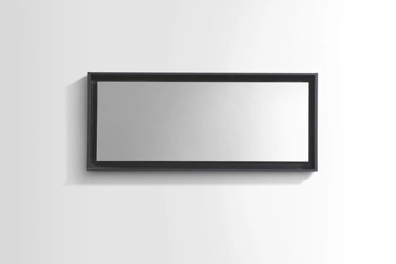 Kube Bath 60" Wide Framed Mirror With Shelf – Black - Plumbing Market