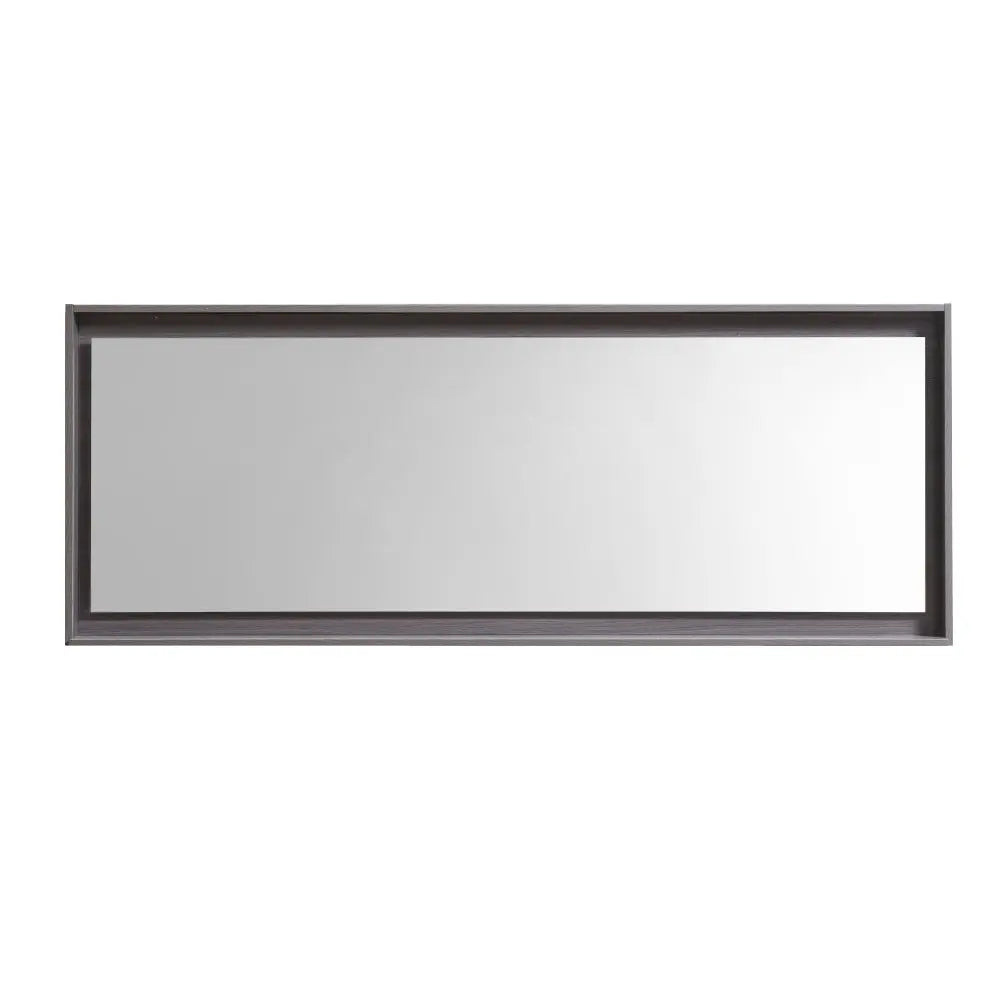 Kube Bath 70" Wide Framed Mirror With Shelf – Gray Oak - Plumbing Market