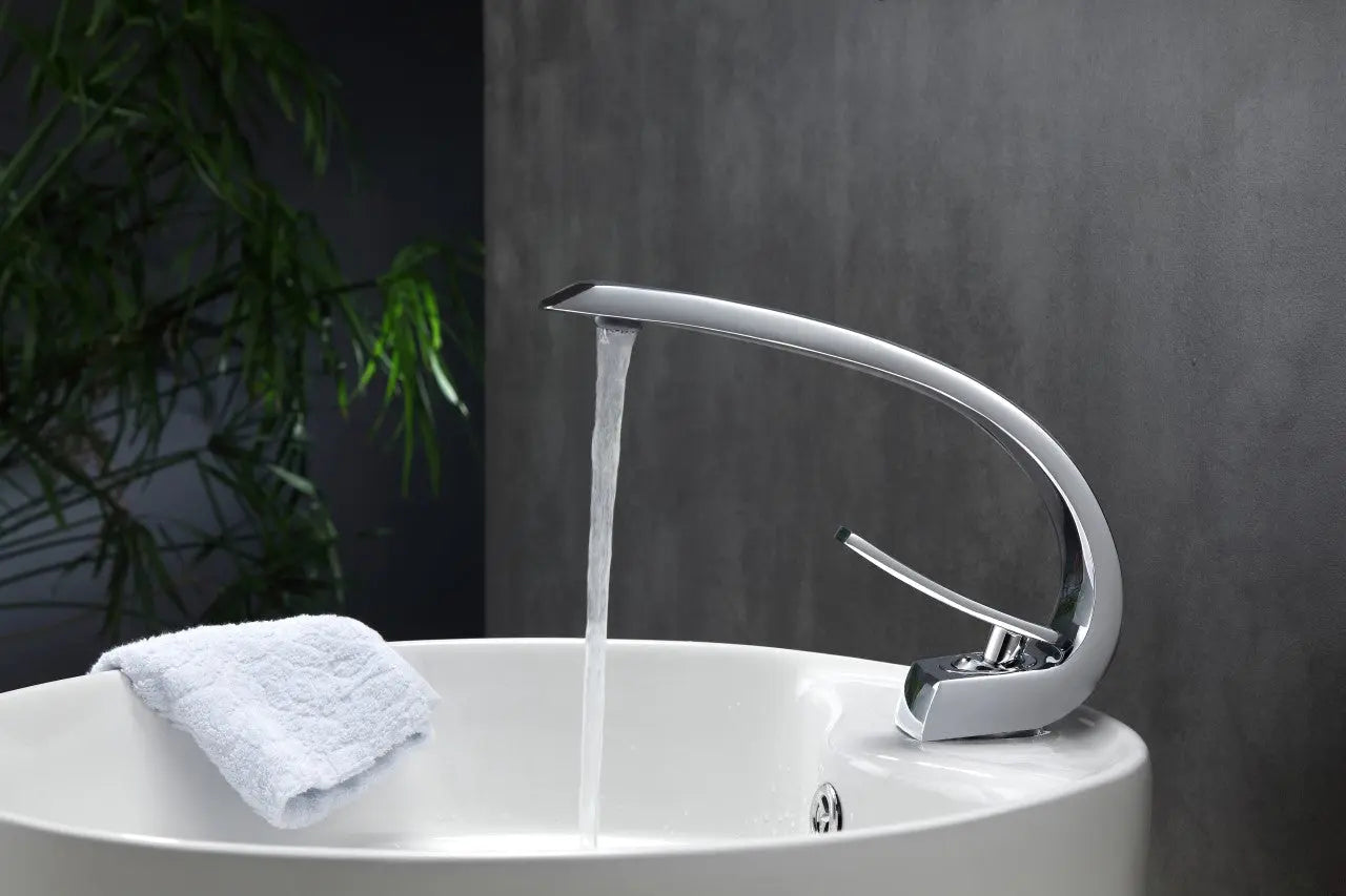 Kube Bath Aqua Arcco Single Hole Mount Bathroom Vanity Faucet – Chrome - Plumbing Market