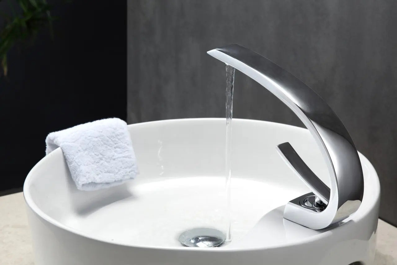 Kube Bath Aqua Arcco Single Hole Mount Bathroom Vanity Faucet – Chrome - Plumbing Market