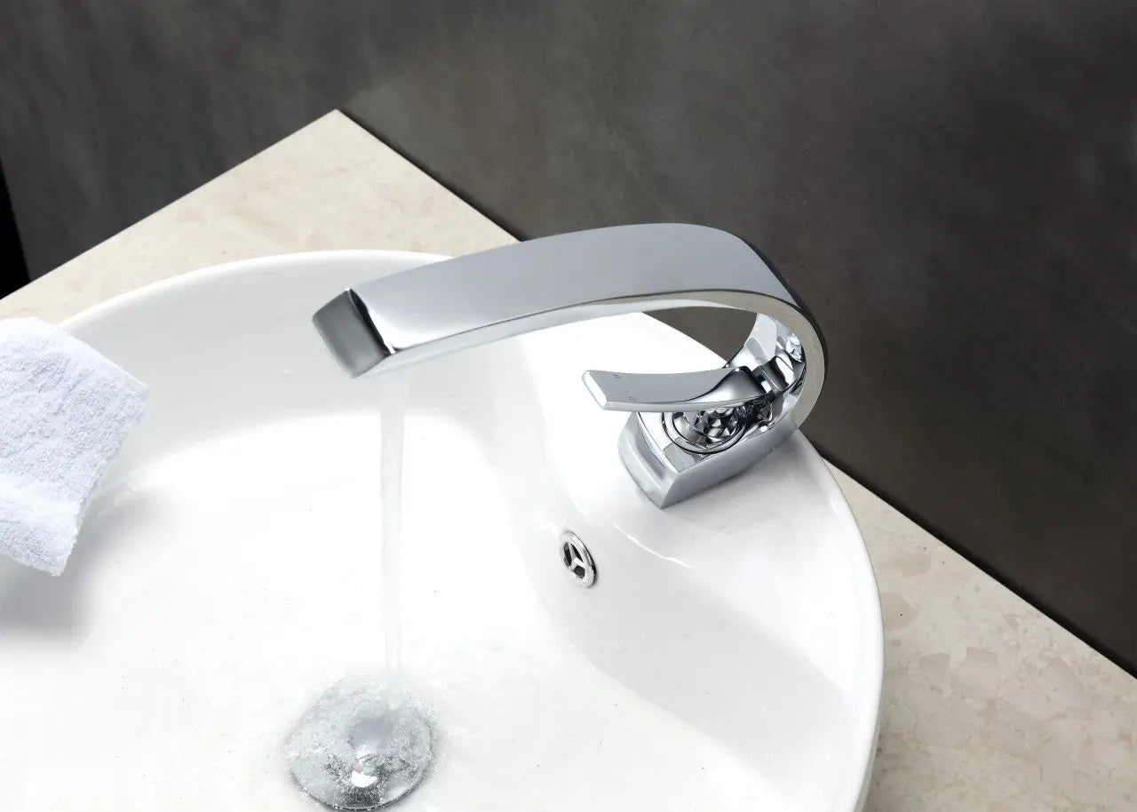 Kube Bath Aqua Arcco Single Hole Mount Bathroom Vanity Faucet – Chrome - Plumbing Market