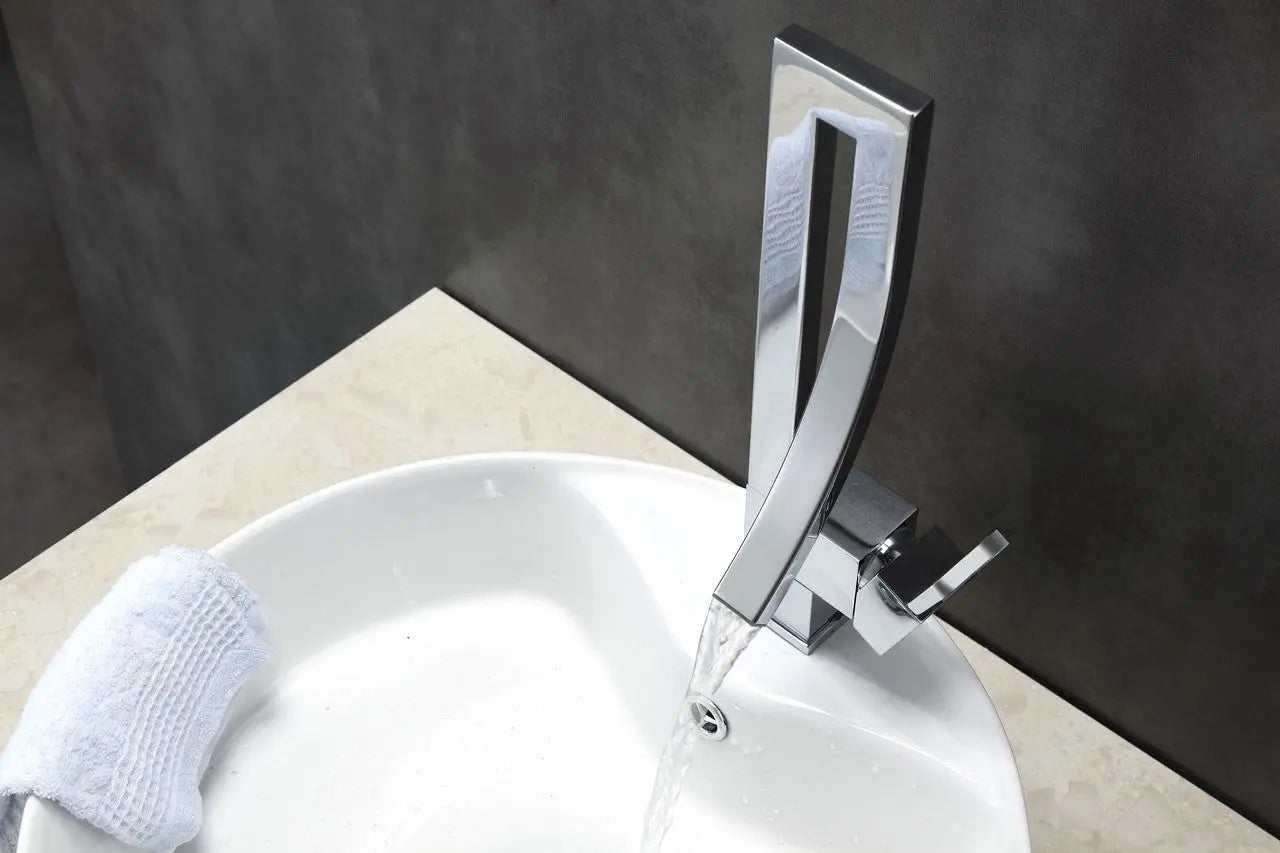 Kube Bath Aqua Elegance Single Lever Wide Spread Bathroom Vanity Faucet – Chrome - Plumbing Market