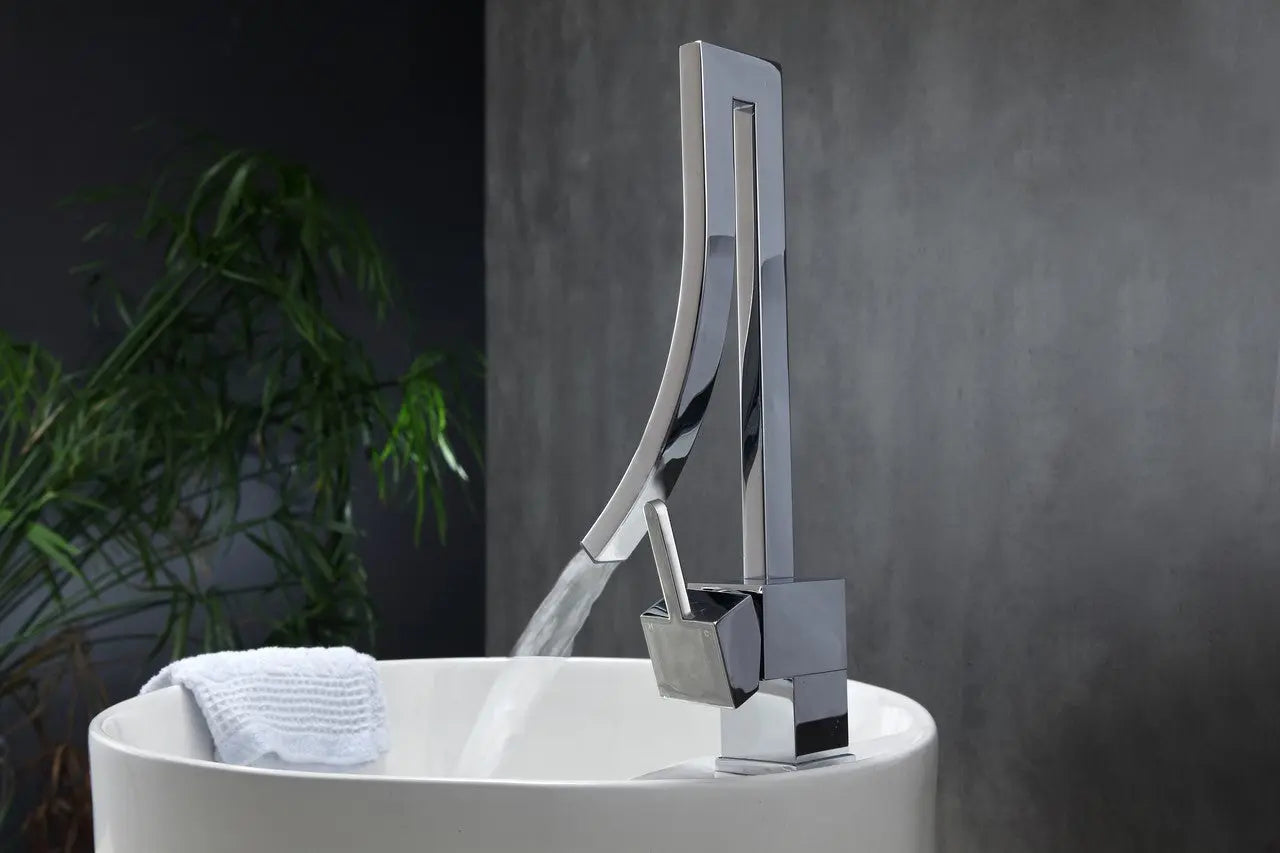 Kube Bath Aqua Elegance Single Lever Wide Spread Bathroom Vanity Faucet – Chrome - Plumbing Market