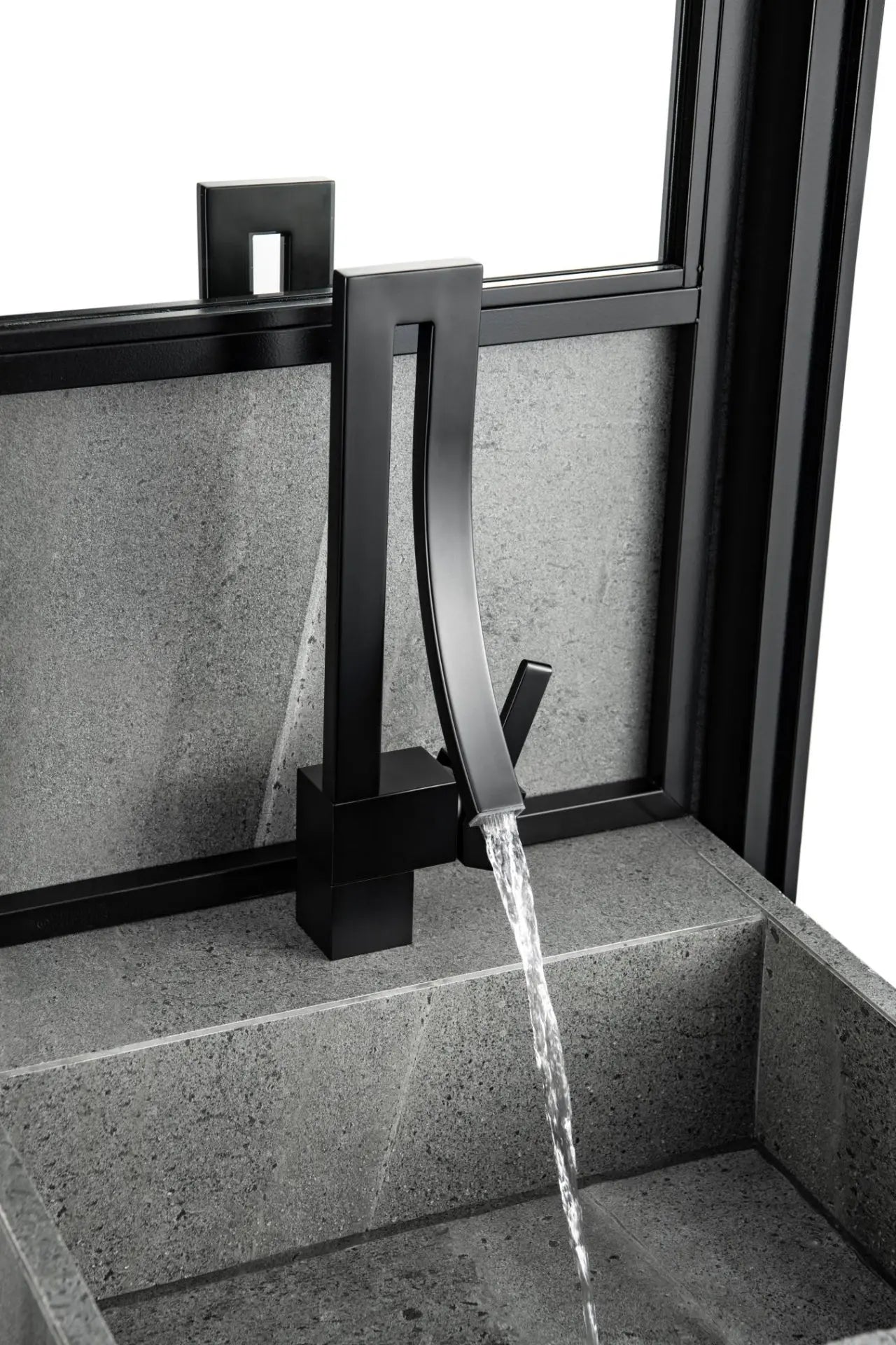 Kube Bath Aqua Elegance Single Lever Wide Spread Bathroom Vanity Faucet – Matte Black - Plumbing Market