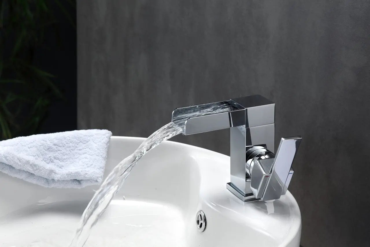 Kube Bath Aqua Fontana Single Lever Waterfall Faucet Chrome - Plumbing Market