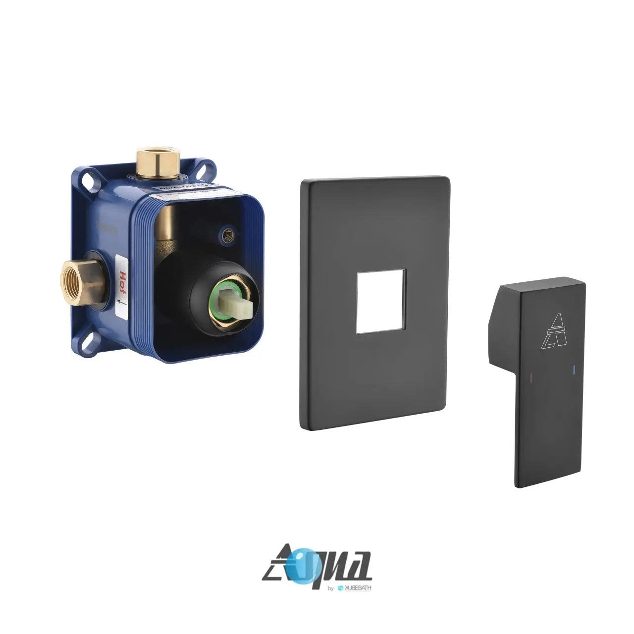 Kube Bath Aqua Piazza Black Shower Set 8 Inch Shower Head - Plumbing Market