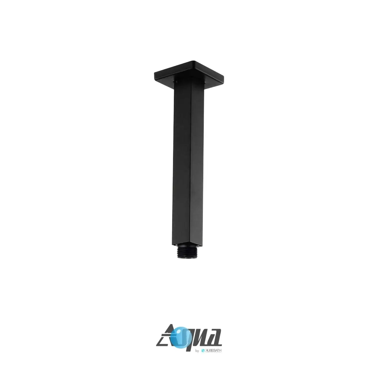 Kube Bath Aqua Piazza Black Shower Set With 12" Ceiling Mount Square Rain Shower and Handheld - Plumbing Market