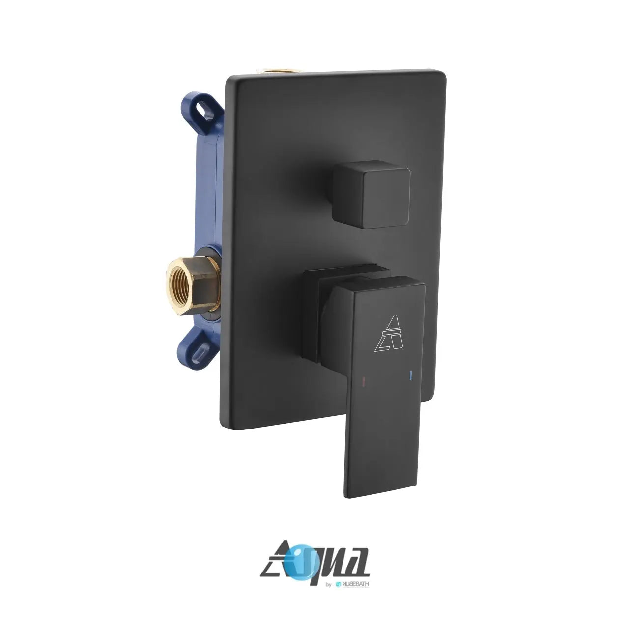 Kube Bath Aqua Piazza Black Shower Set With 12" Ceiling Mount Square Rain Shower and Handheld - Plumbing Market
