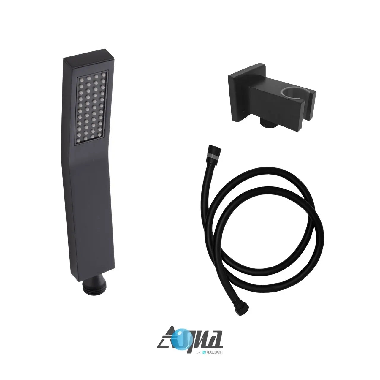 Kube Bath Aqua Piazza Black Shower Set With Body Jets - Plumbing Market