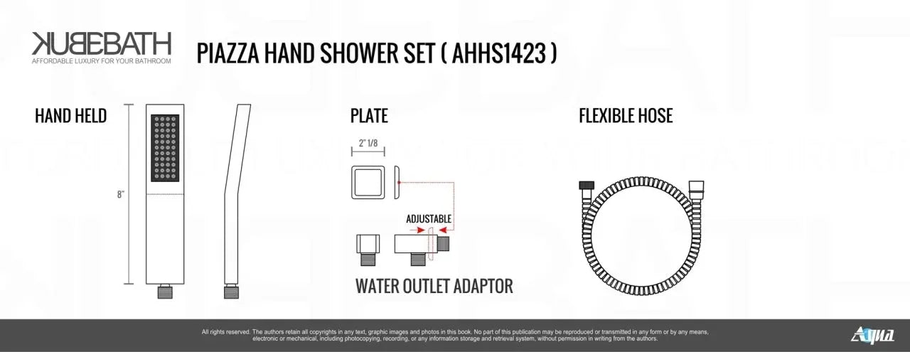 Kube Bath Aqua Piazza Black Shower Set With Hand Shower - Plumbing Market