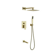 Kube Bath Aqua Piazza Brushed Gold Shower Set  3-way - Plumbing Market