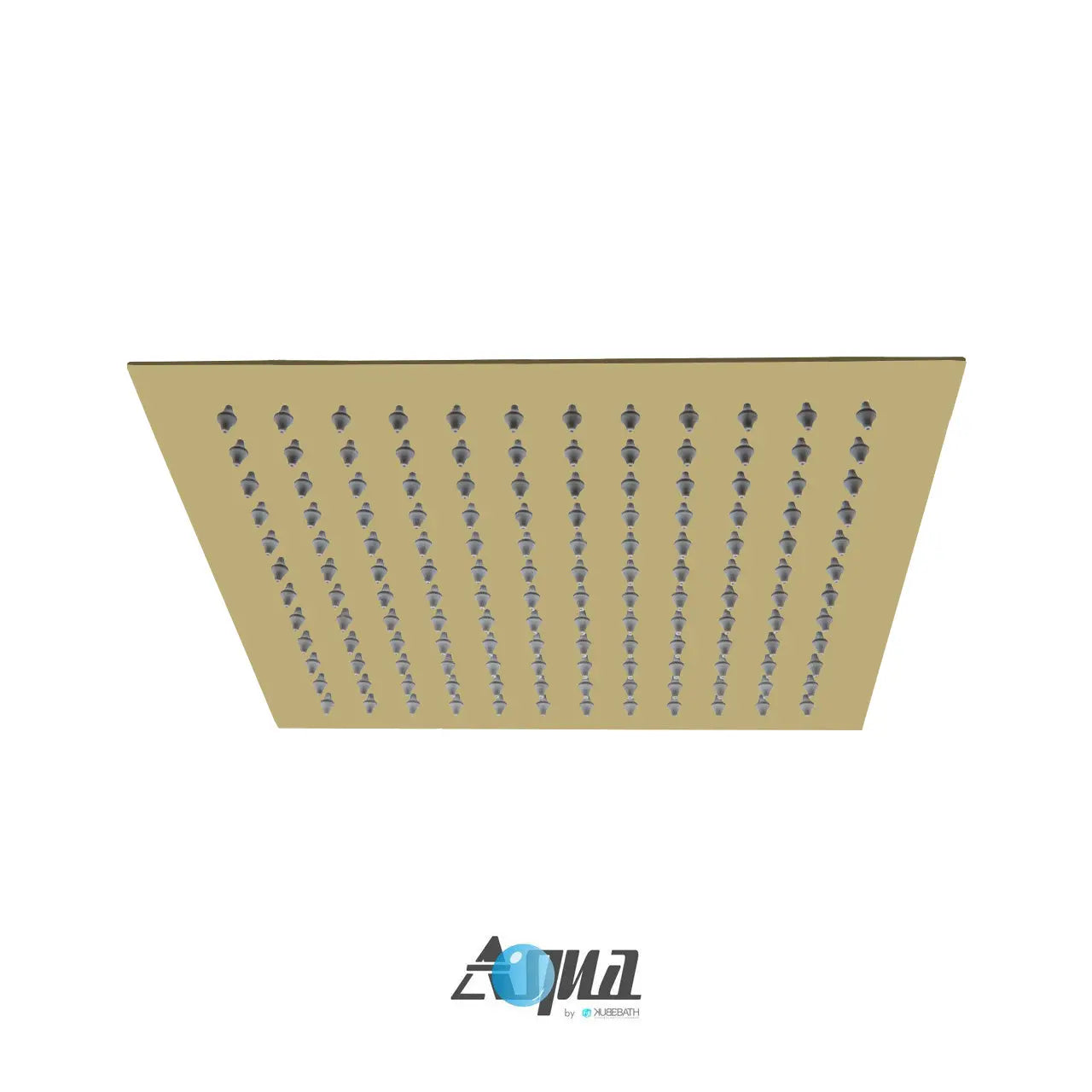 Kube Bath Aqua Piazza Brushed Gold Shower Set w/ 12″ Ceiling Mount Square Rain Shower and Handheld