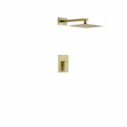 Kube Bath Aqua Piazza Brushed Gold Shower Set w/ 12″ Square Rain Shower Head
