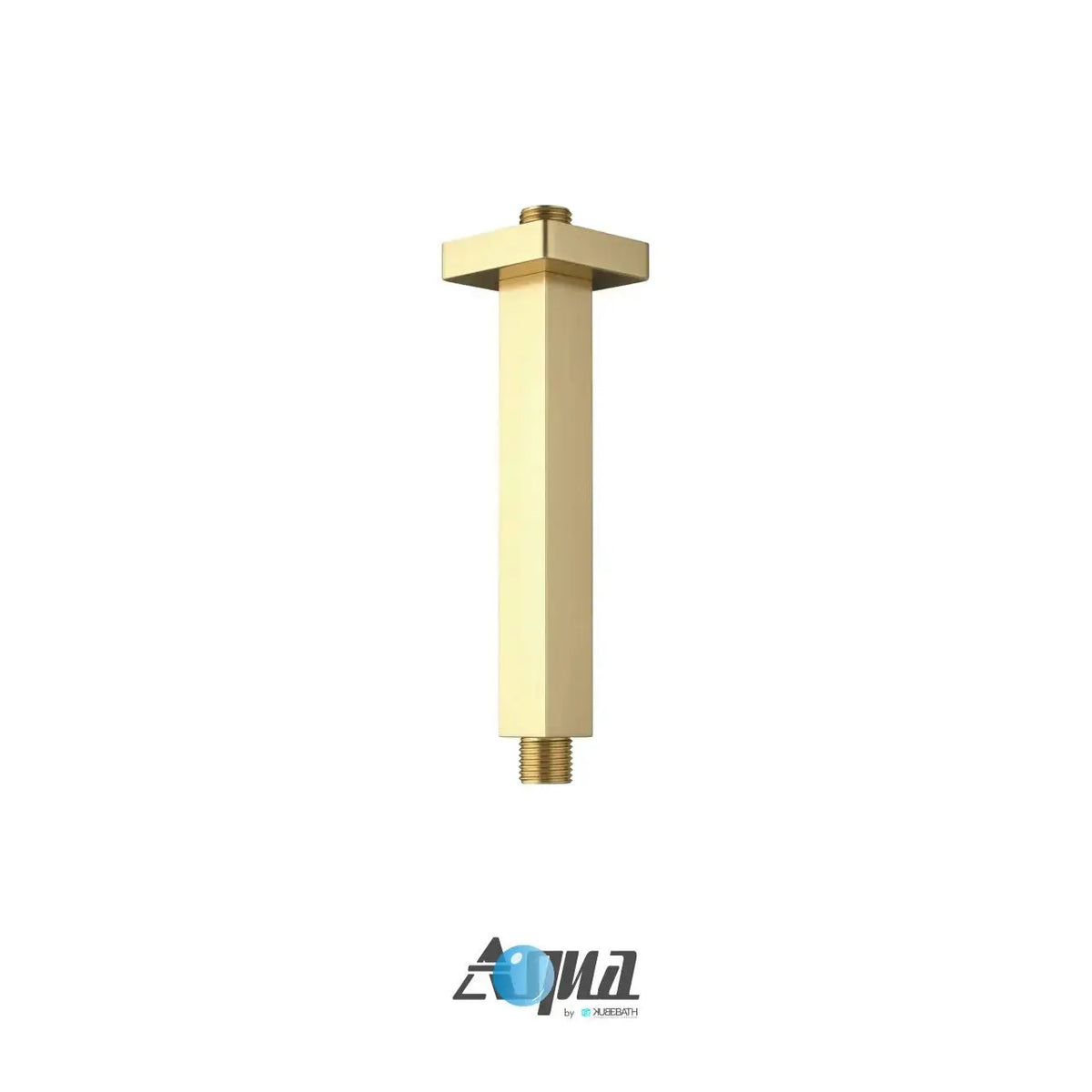 Kube Bath Aqua Piazza Brushed Gold Shower Set w/ 8″ Ceiling Mount Square Rain Shower - Plumbing Market