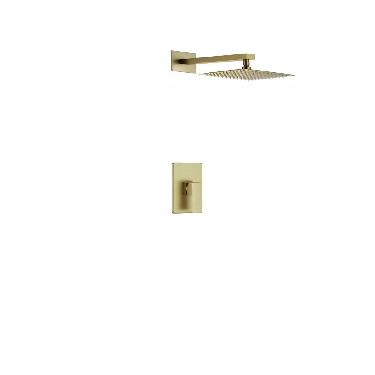 Kube Bath Aqua Piazza Brushed Gold Shower Set w/ 8″ Square Rain Shower Head