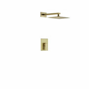 Kube Bath Aqua Piazza Brushed Gold Shower Set w/ 8″ Square Rain Shower Head