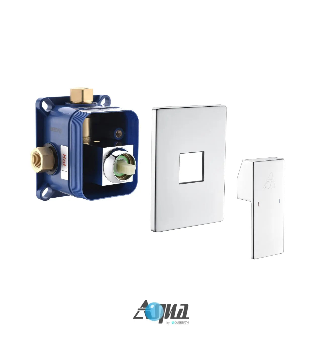 Kube Bath Aqua Piazza Shower Set With 12" Ceiling Mount Square Rain Shower Chrome - Plumbing Market