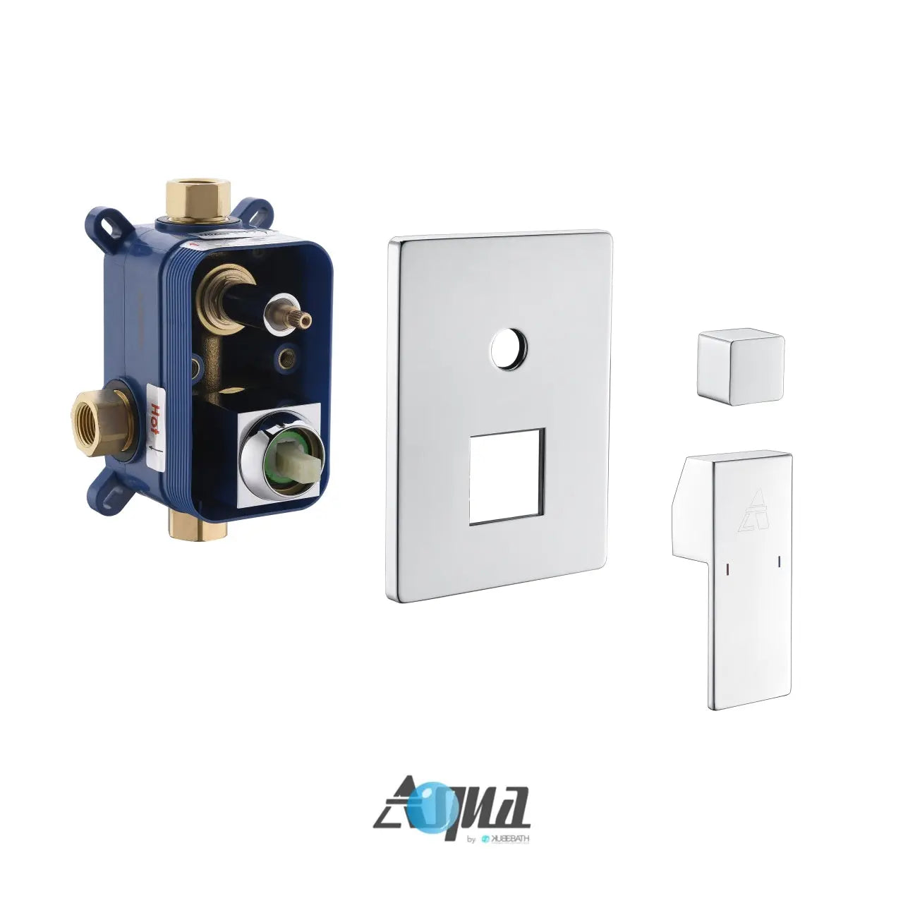 Kube Bath Aqua Piazza Shower Set With 12" Ceiling Mount Square Rain Shower and 4 Body Jets Chrome - Plumbing Market