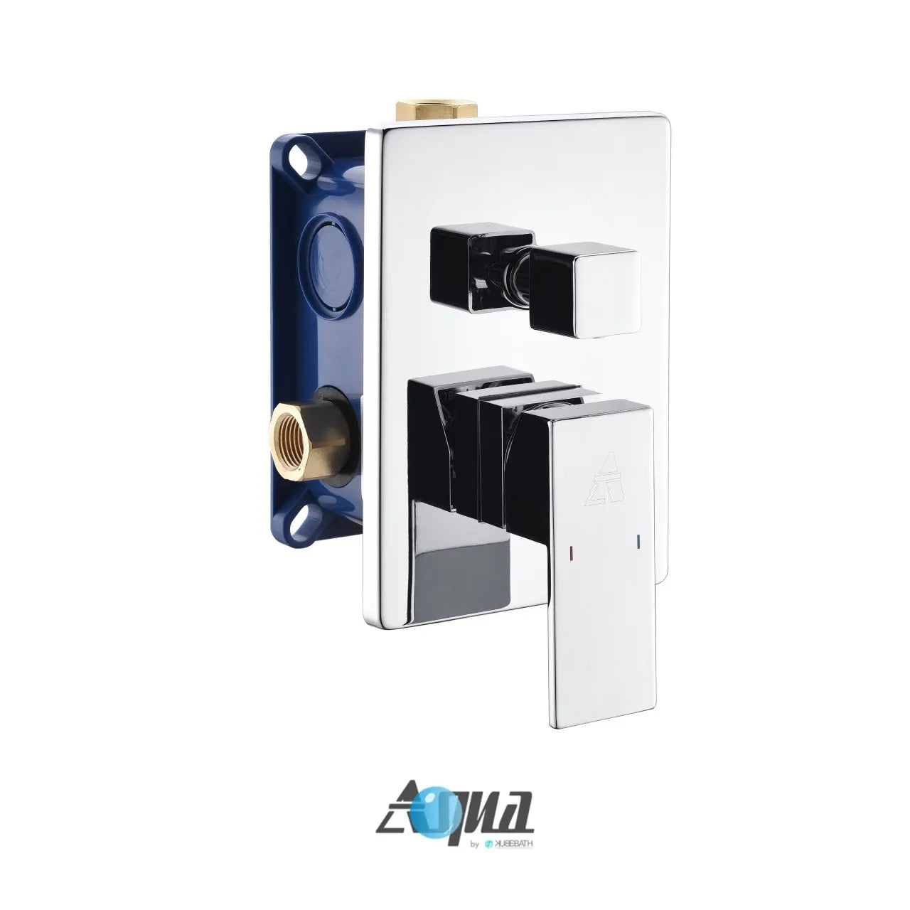 Kube Bath Aqua Piazza Shower Set With 8" Ceiling Mount Square Rain Shower, Handheld and Tub Filler Chrome - Plumbing Market