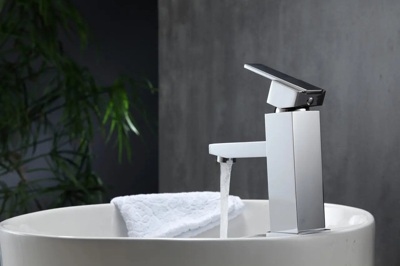 Kube Bath Aqua Piazza Single Lever Bathroom Vanity Faucet Chrome - Plumbing Market