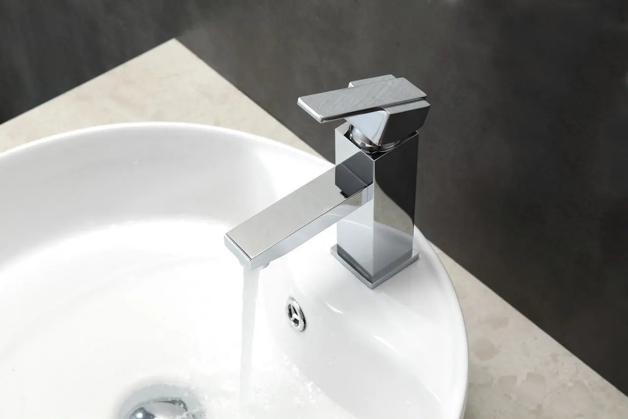 Kube Bath Aqua Piazza Single Lever Bathroom Vanity Faucet Chrome - Plumbing Market