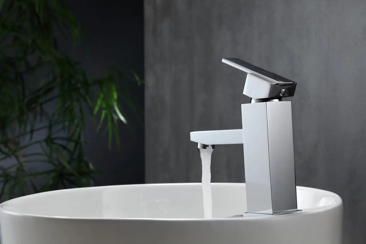 Kube Bath Aqua Piazza Single Lever Bathroom Vanity Faucet Chrome - Plumbing Market