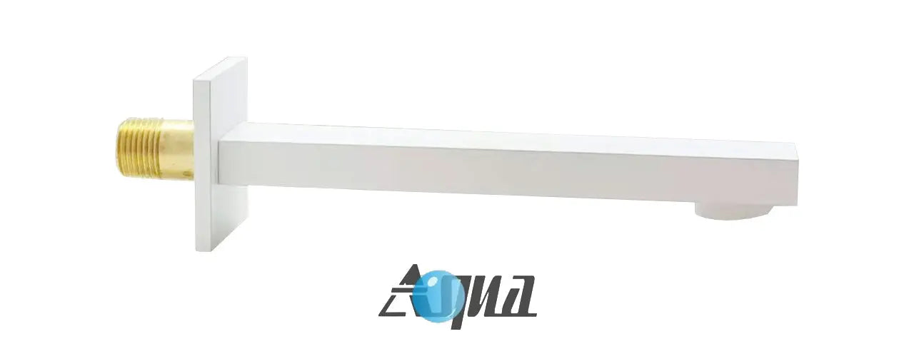 Kube Bath Aqua Piazza White Shower Set W/ 12" Ceiling Mount Square Rain Shower And Tub Filler - Plumbing Market