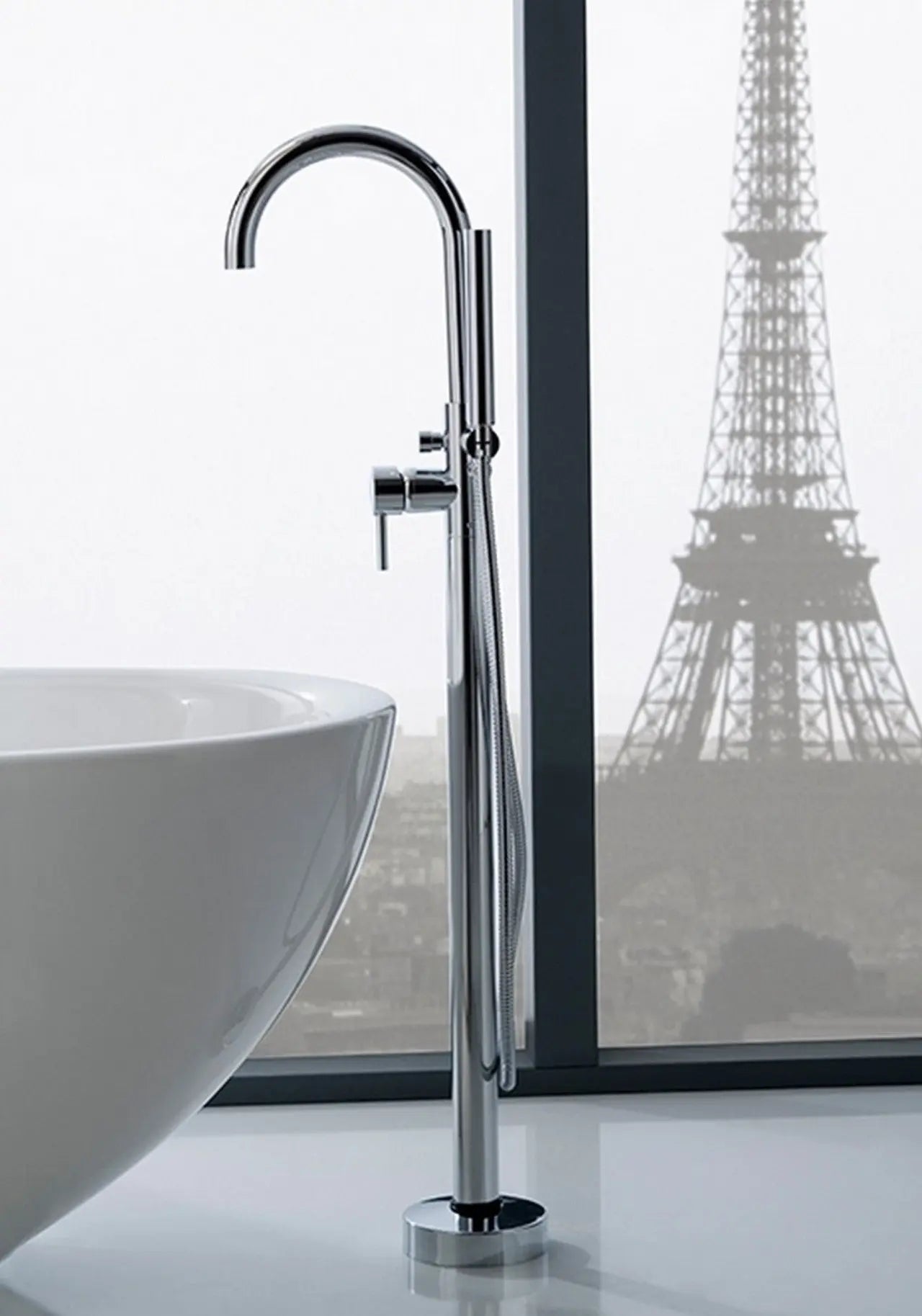 Kube Bath Aqua Ronda Floor Mounted Soaker Tub Faucet