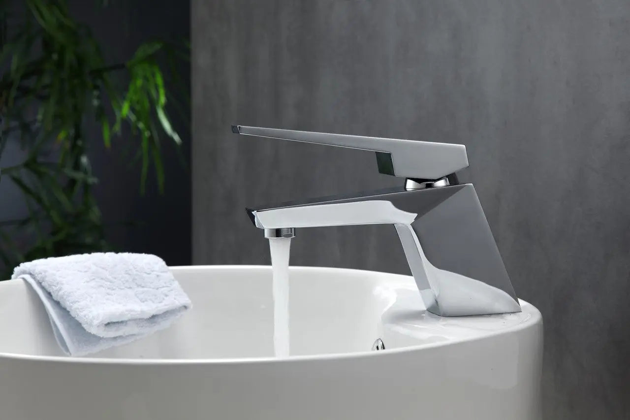 Kube Bath Aqua Siza Single Lever Modern Bathroom Vanity Faucet – Chrome - Plumbing Market