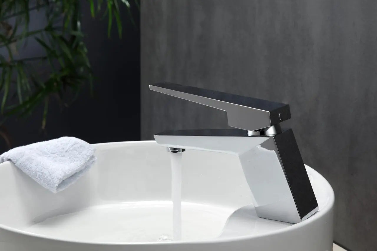 Kube Bath Aqua Siza Single Lever Modern Bathroom Vanity Faucet – Chrome - Plumbing Market