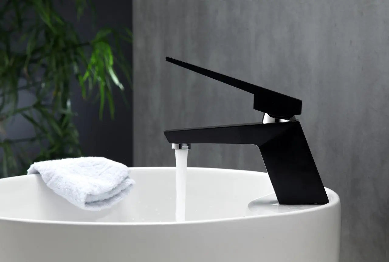 Kube Bath Aqua Siza Single Lever Modern Bathroom Vanity Faucet – Matte Black - Plumbing Market