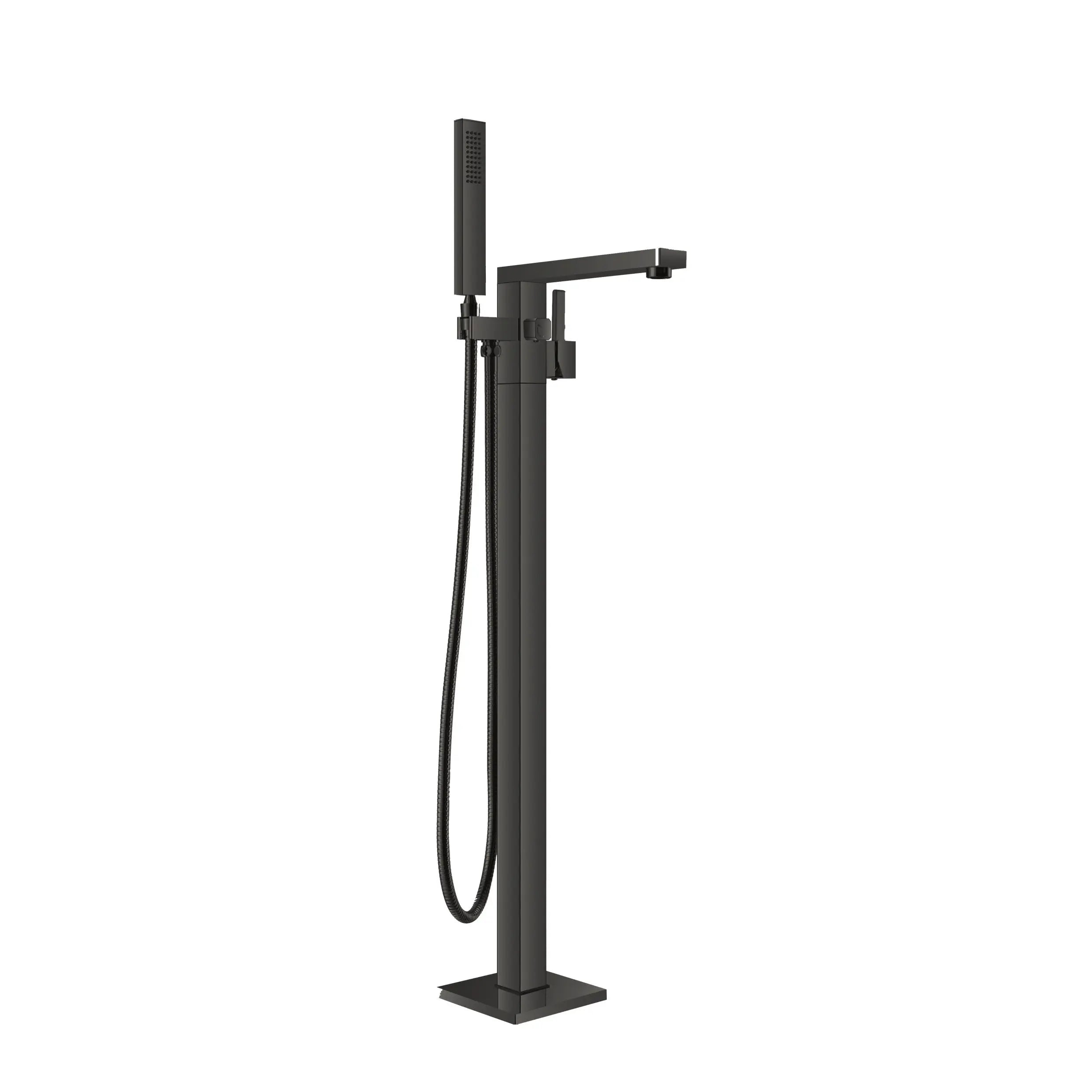 Kube Bath Aqua Squadra Floor Mounted Soaker Tub Faucet - Matte Black - Plumbing Market