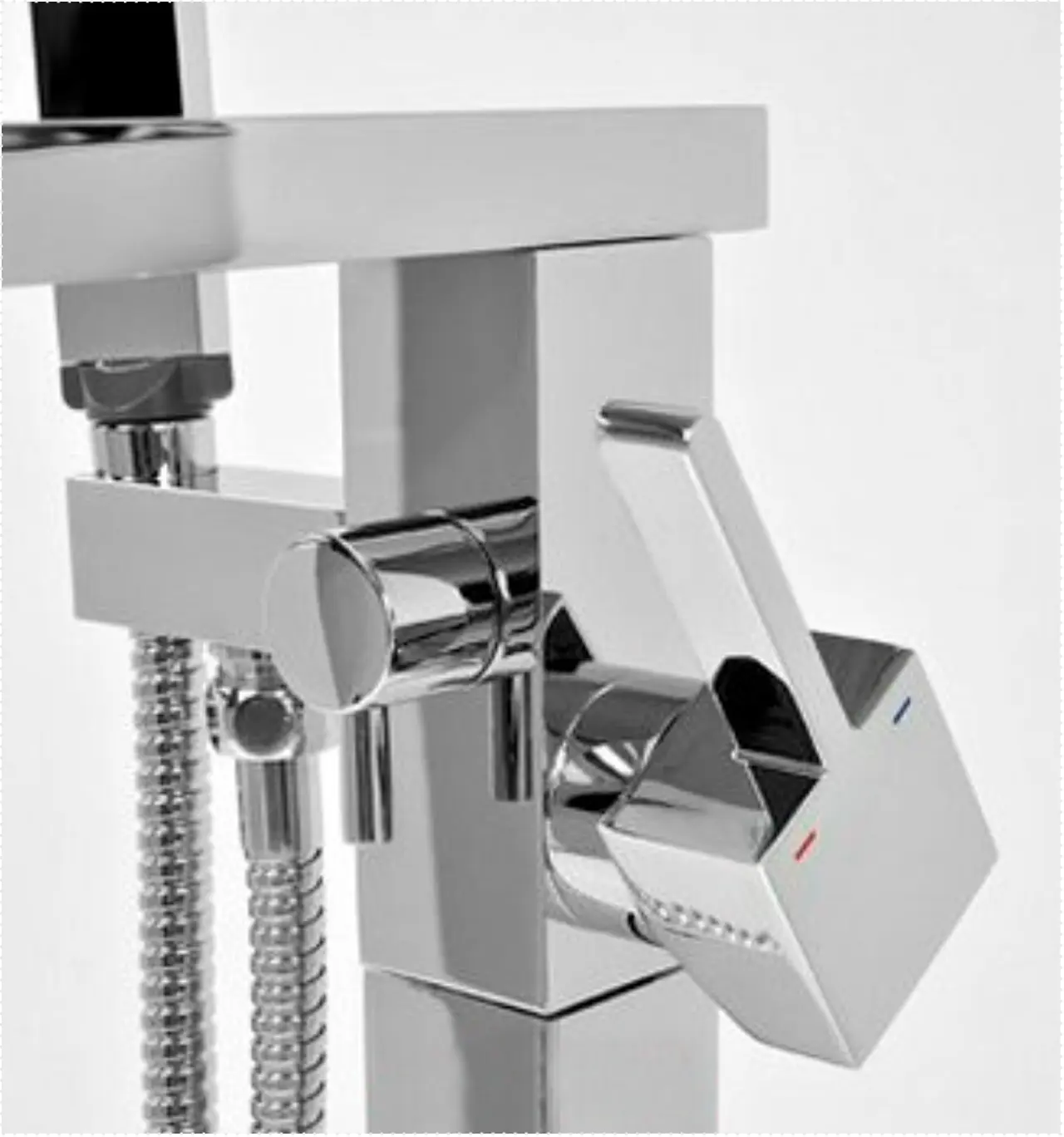 Kube Bath Aqua Squadra Floor Mounted Soaker Tub Faucet – Chrome - Plumbing Market