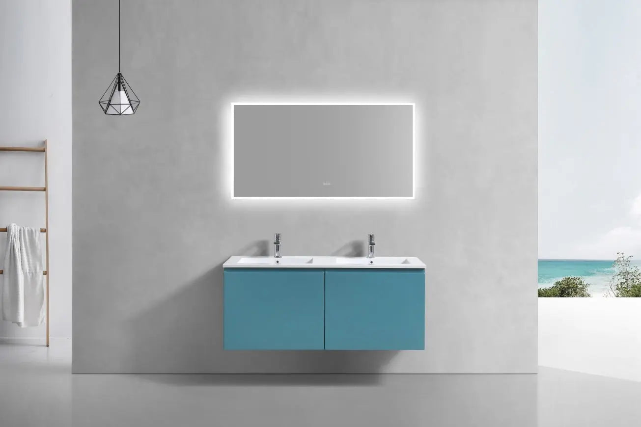 Kube Bath Balli 48 Inch Double Sink Modern Bathroom Vanity Wall Hung - Plumbing Market